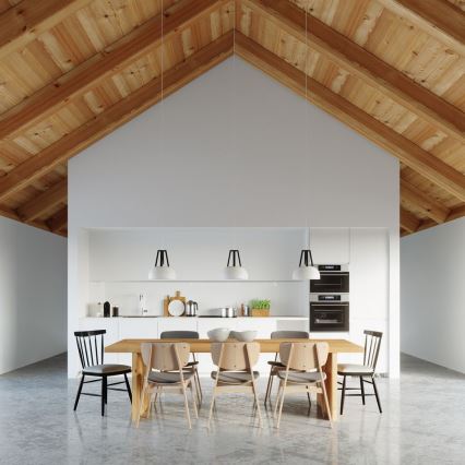 Candeeiro suspenso CASCO 1xE27/60W/230V diâmetro 30 cm Bétula/faia