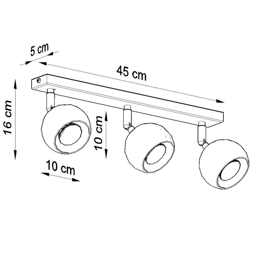 Foco de teto OCULARE 3xGU10/10W/230V
