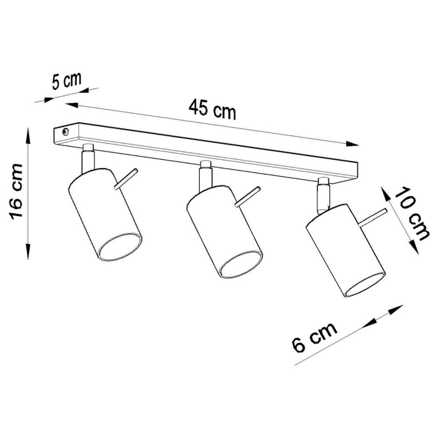 Foco de teto RING 3xGU10/10W/230V