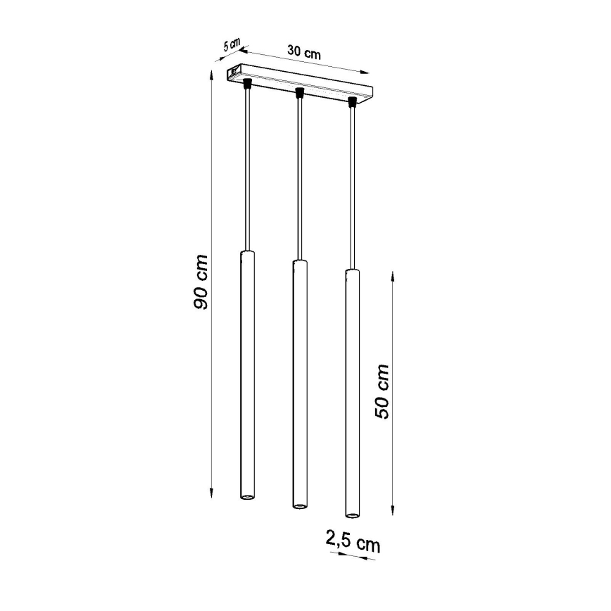Candelabro suspenso PASTELO 3xG9/8W/230V branco
