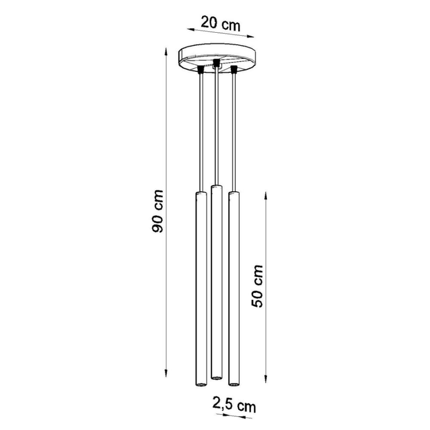 Candelabro suspenso PASTELO 3xG9/8W/230V branco
