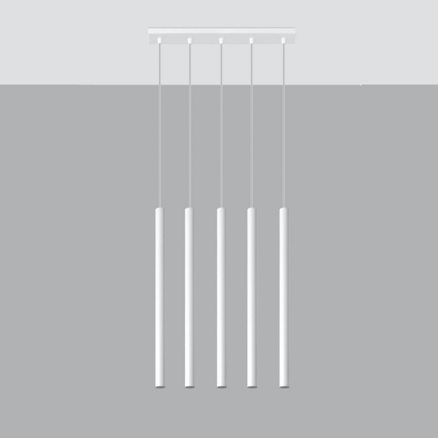 Candelabro suspenso PASTELO 5xG9/8W/230V branco