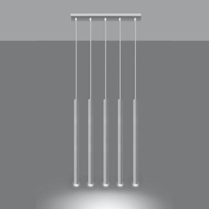 Candelabro suspenso PASTELO 5xG9/8W/230V branco