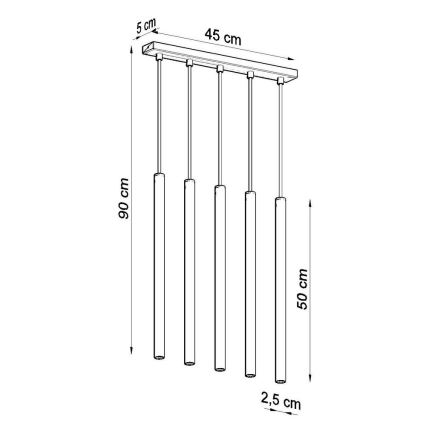 Candelabro suspenso PASTELO 5xG9/8W/230V branco