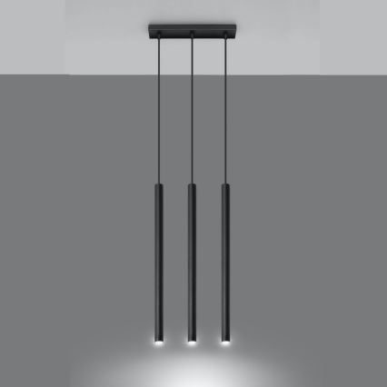 Candelabro suspenso PASTELO 3xG9/8W/230V preto