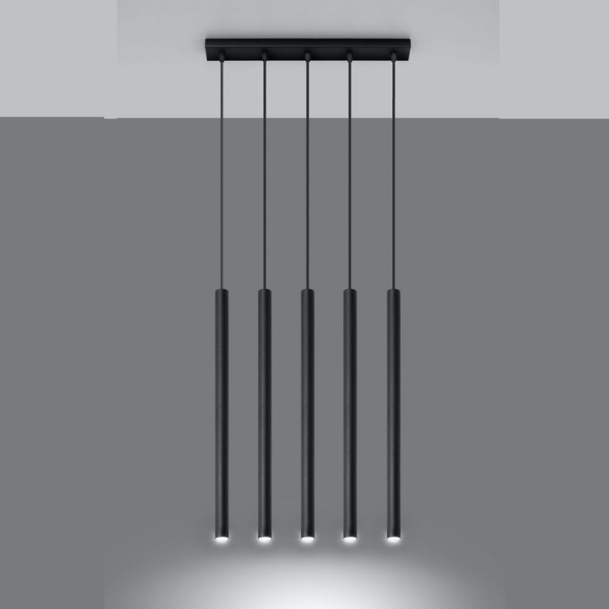 Candelabro suspenso PASTELO 5xG9/8W/230V preto