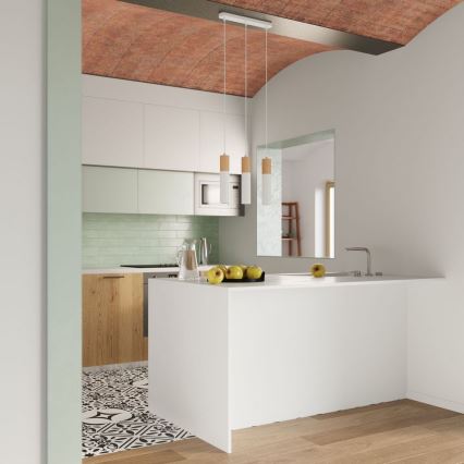 Candelabro suspenso PABLO 2xGU10/40W/230V branco/faia