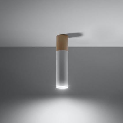 Iluminação de teto PABLO 1xGU10/40W/230V branco/faia