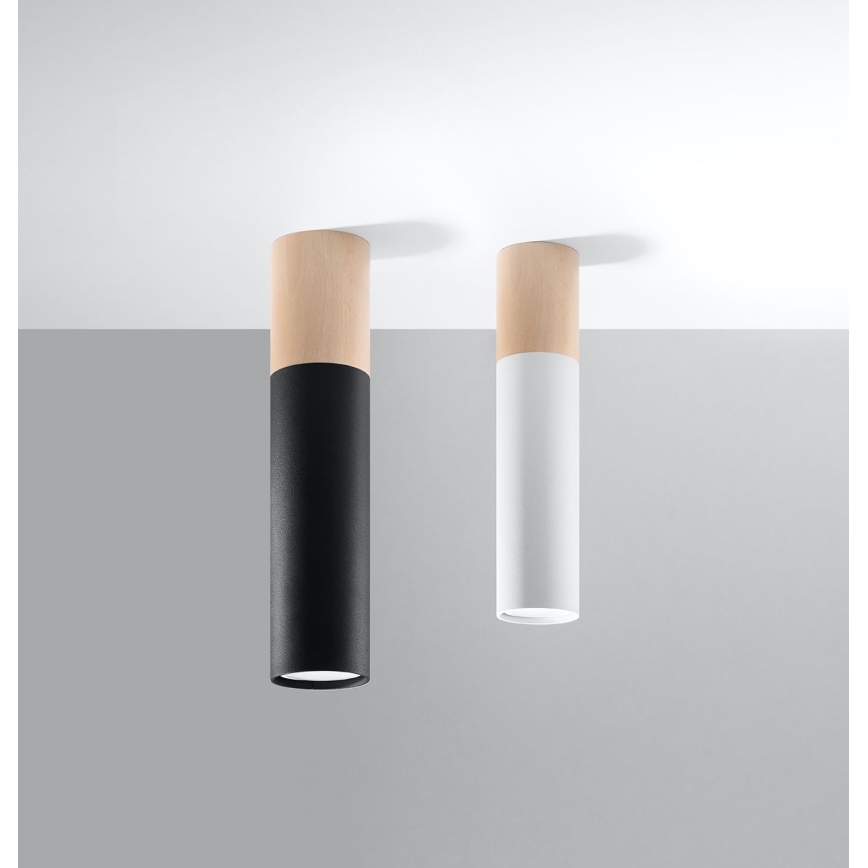 Iluminação de teto PABLO 1xGU10/40W/230V branco/faia