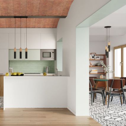 Candelabro suspenso PABLO 1xGU10/40W/230V preto/faia