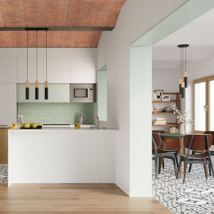 Candelabro suspenso PABLO 2xGU10/40W/230V preto/faia