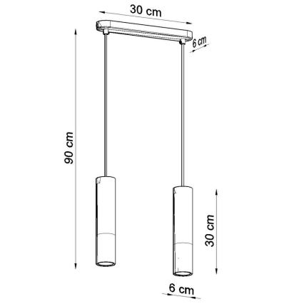 Candelabro suspenso PABLO 2xGU10/40W/230V preto/faia