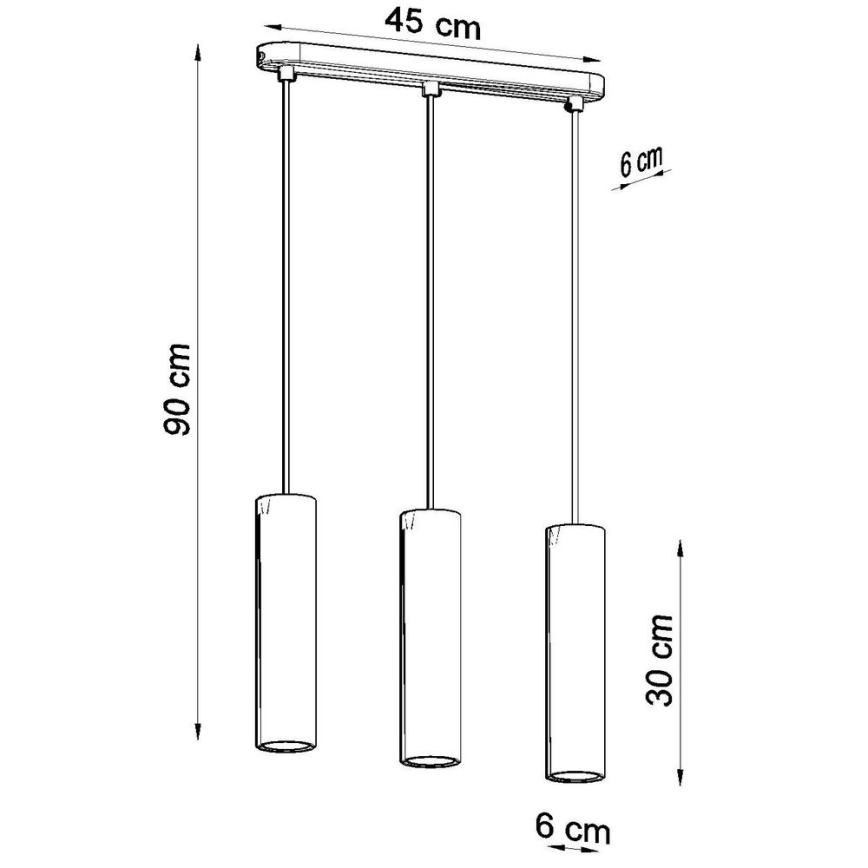 Candelabro suspenso LINO 3xGU10/40W/230V faia