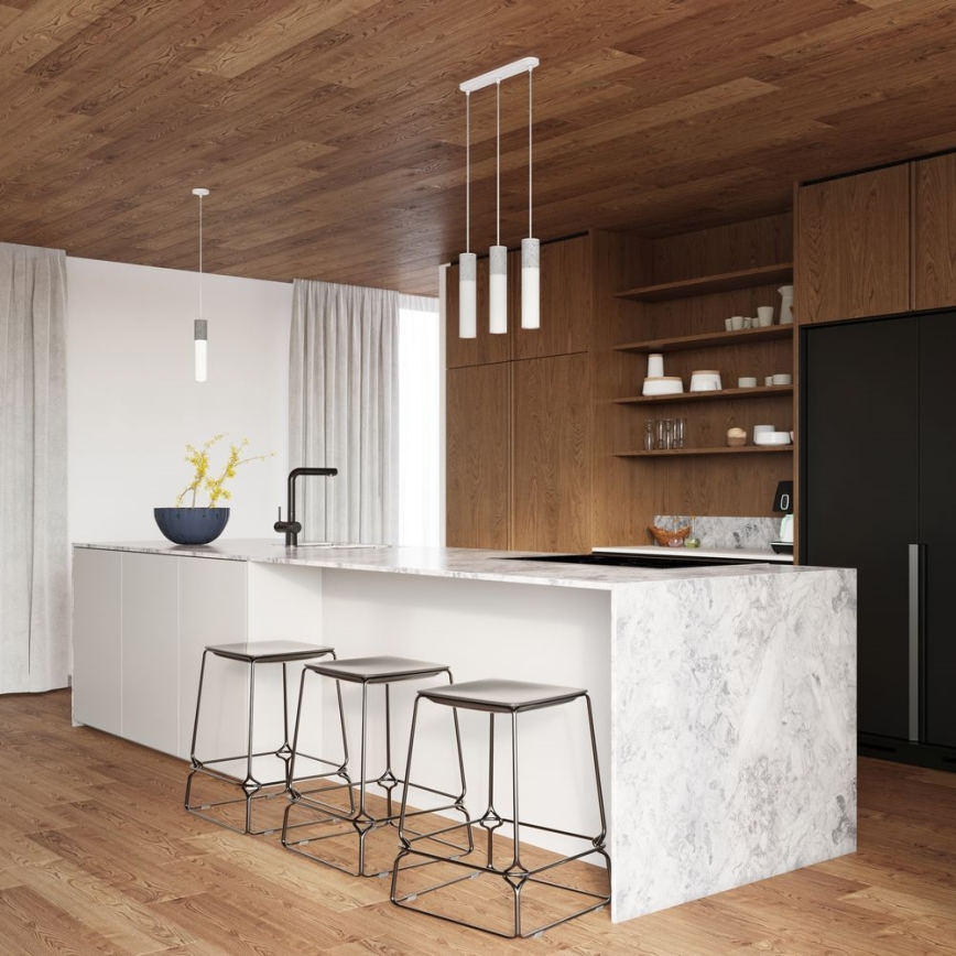 Candelabro suspenso BORGIO 1xGU10/40W/230V betão/metal branco