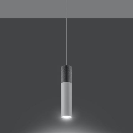 Candelabro suspenso BORGIO 1xGU10/40W/230V betão/metal branco