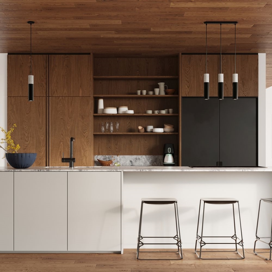 Candelabro suspenso BORGIO 1xGU10/40W/230V betão/metal preto