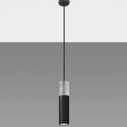 Candelabro suspenso BORGIO 1xGU10/40W/230V betão/metal preto
