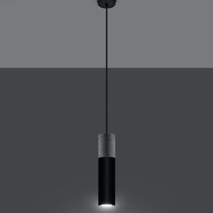 Candelabro suspenso BORGIO 1xGU10/40W/230V betão/metal preto