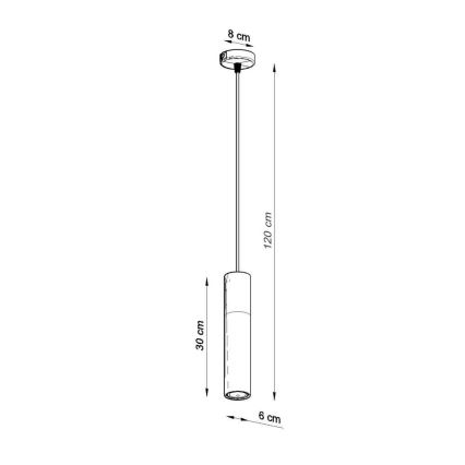 Candelabro suspenso LUVO 1xGU10/40W/230V betão/preto