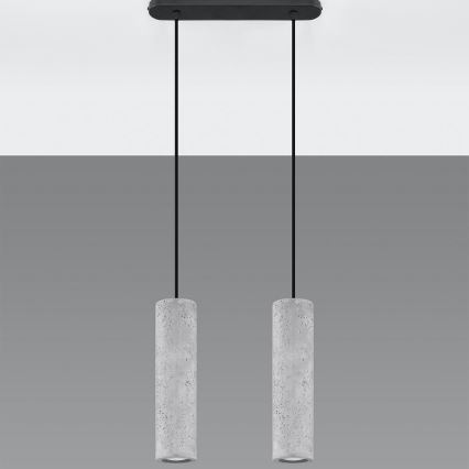 Candelabro suspenso LUVO 2xGU10/40W/230V betão/preto