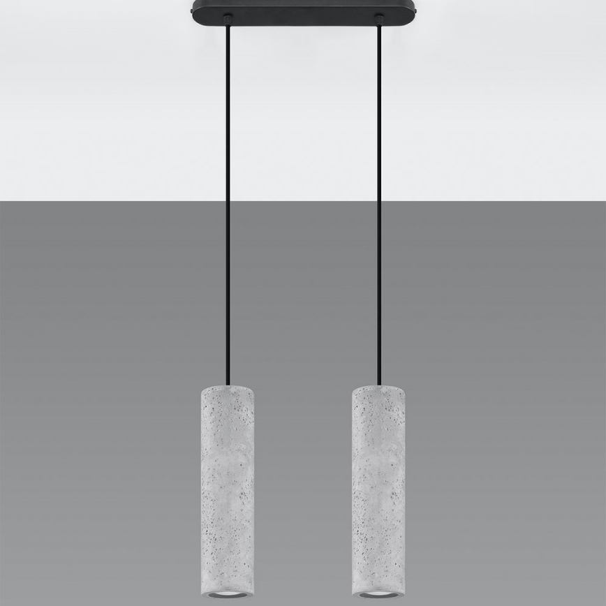 Candelabro suspenso LUVO 2xGU10/40W/230V betão/preto