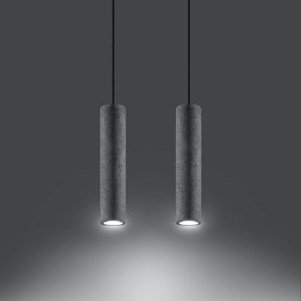 Candelabro suspenso LUVO 2xGU10/40W/230V betão/preto