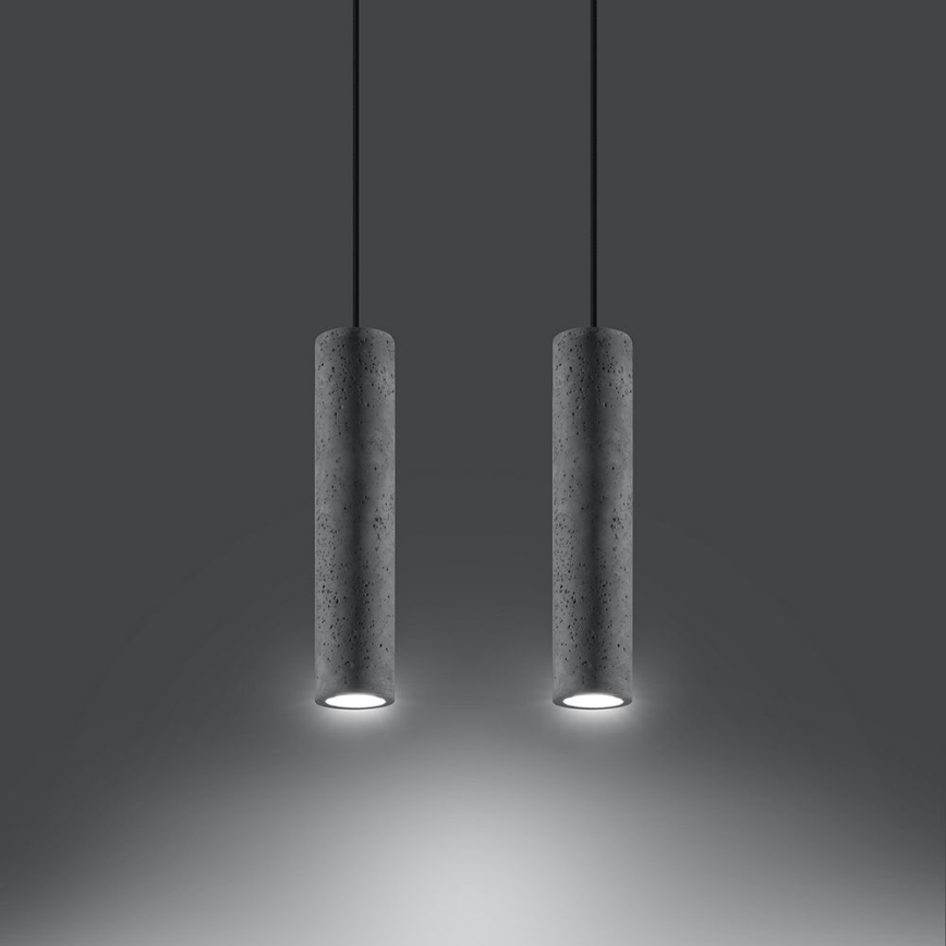 Candelabro suspenso LUVO 2xGU10/40W/230V betão/preto