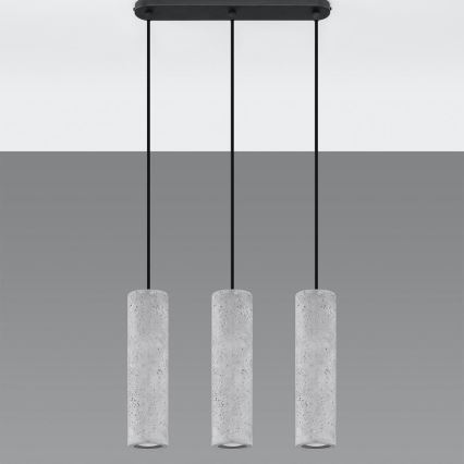 Candelabro suspenso LUVO 3xGU10/40W/230V betão/preto
