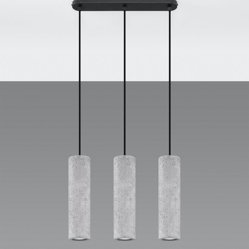 Candelabro suspenso LUVO 3xGU10/40W/230V betão/preto
