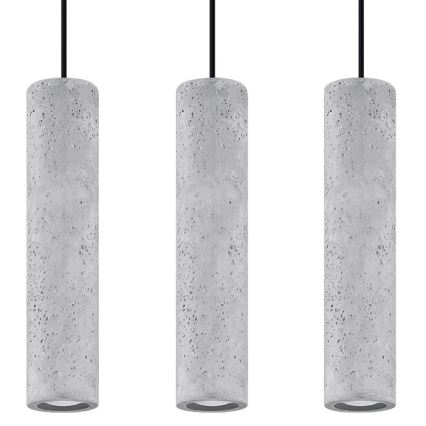 Candelabro suspenso LUVO 3xGU10/40W/230V betão/preto