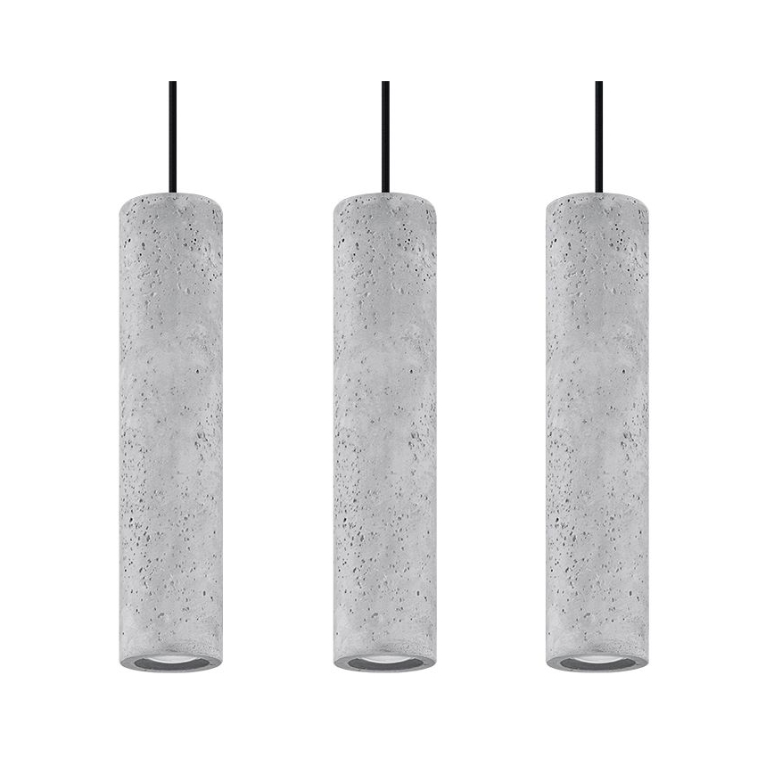 Candelabro suspenso LUVO 3xGU10/40W/230V betão/preto