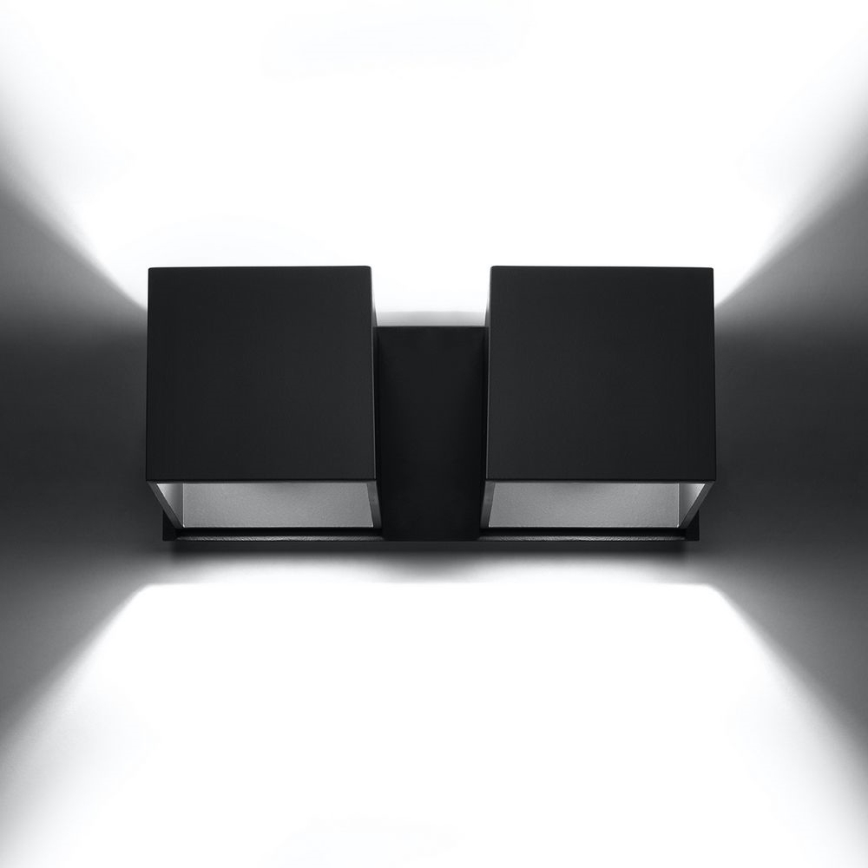 Foco de parede QUAD 2xG9/40W/230V preto