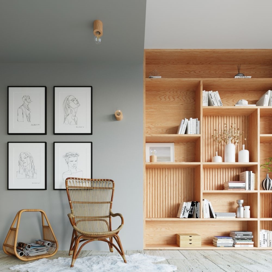 Candeeiro de mesa SALGADO 1xE27/60W/230V faia