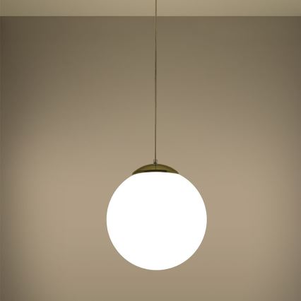 Lustre pendente com cabo TOYA 1xE27/60W/230V, Ø 30 cm, branco/dourado