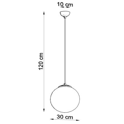 Lustre pendente com cabo TOYA 1xE27/60W/230V, Ø 30 cm, branco/dourado
