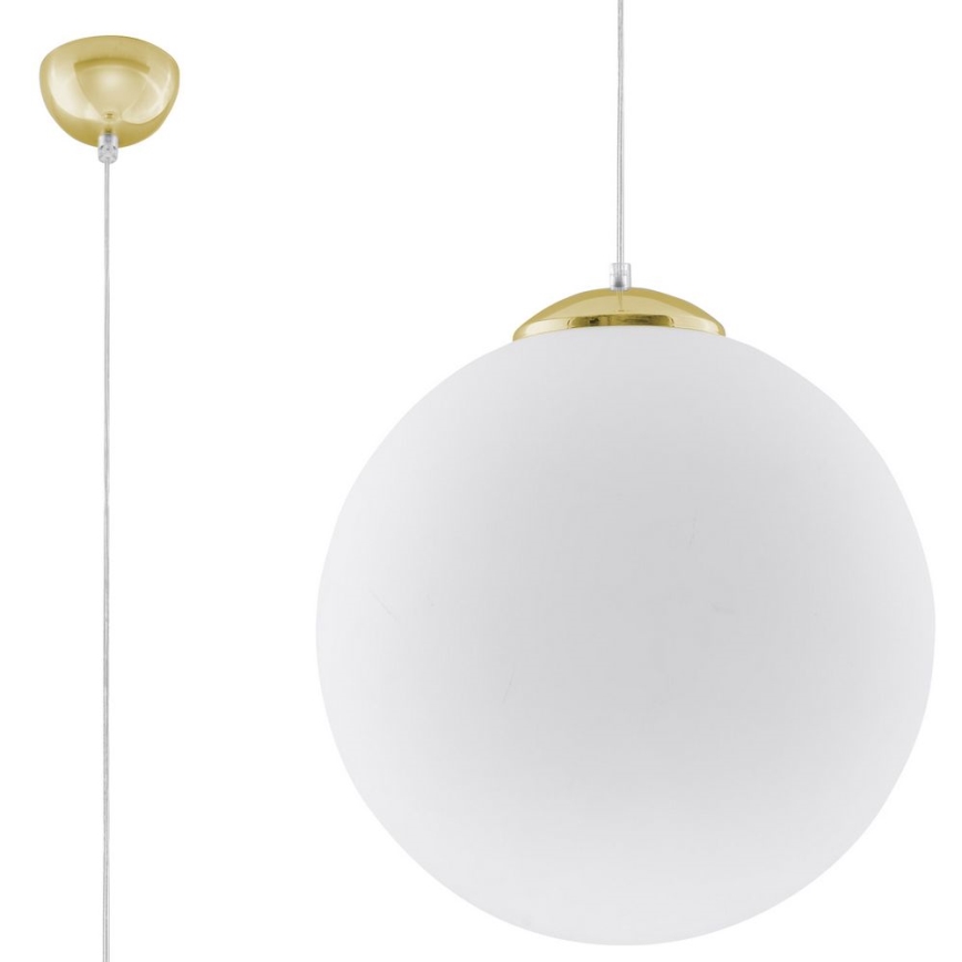 Lustre suspenso com cabo TOYA 1xE27/60W/230V Ø 40 cm branco/dourado