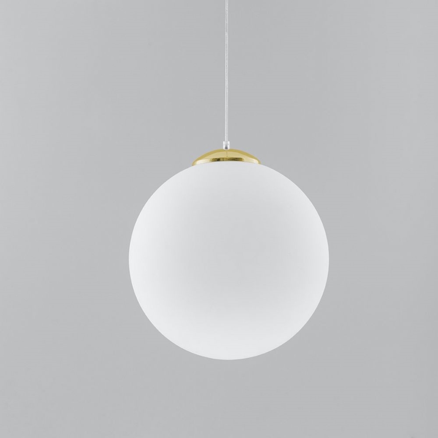 Lustre suspenso com cabo TOYA 1xE27/60W/230V Ø 40 cm branco/dourado