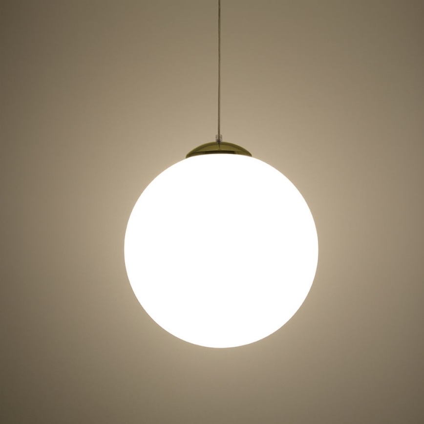 Lustre suspenso com cabo TOYA 1xE27/60W/230V Ø 40 cm branco/dourado