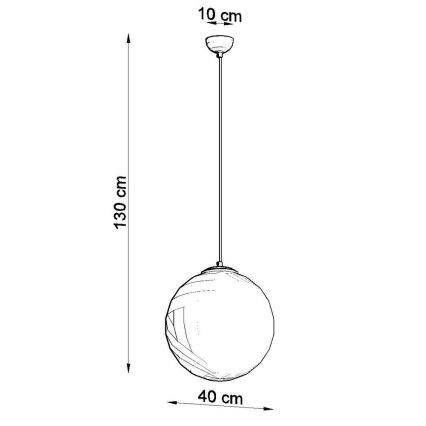 Lustre suspenso com cabo TOYA 1xE27/60W/230V Ø 40 cm branco/dourado