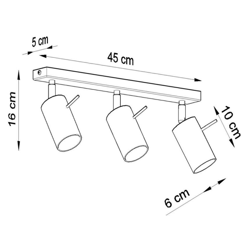 Foco RING 3xGU10/10W/230V