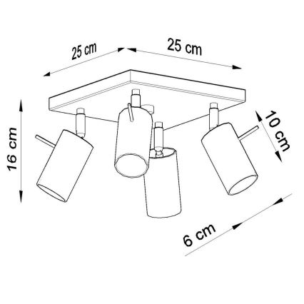 Foco RING 4xGU10/10W/230V