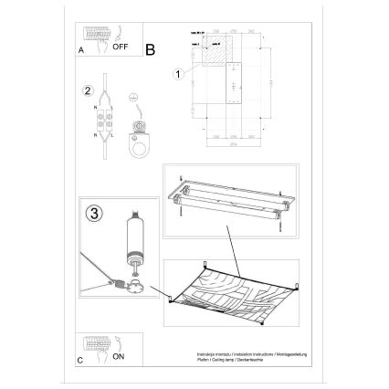 Luminária de teto LED LUNA 2xG13/8,5W/230V 80x105 cm branca