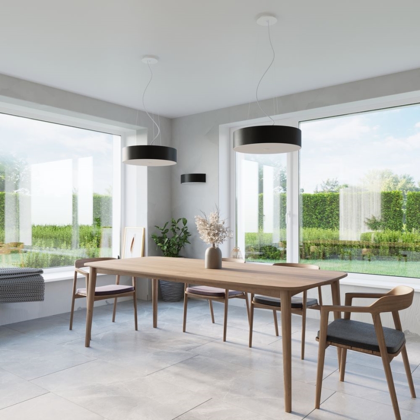 Candeeiro suspenso SKALA 3xE27/60W/230V diâmetro 30 cm preto