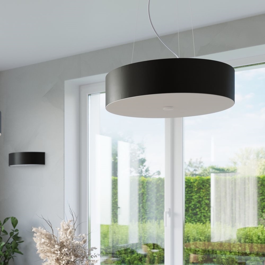 Candeeiro suspenso SKALA 3xE27/60W/230V diâmetro 30 cm preto