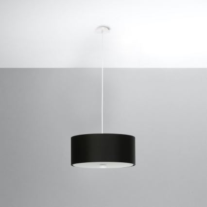 Candeeiro suspenso SKALA 3xE27/60W/230V diâmetro 30 cm preto