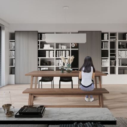 Candelabro suspenso SANTA 5xE27/60W/230V 120 cm branco