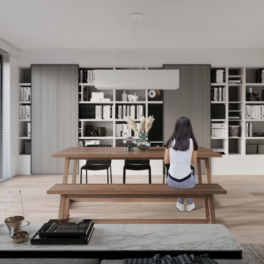 Candelabro suspenso SANTA 5xE27/60W/230V 120 cm branco