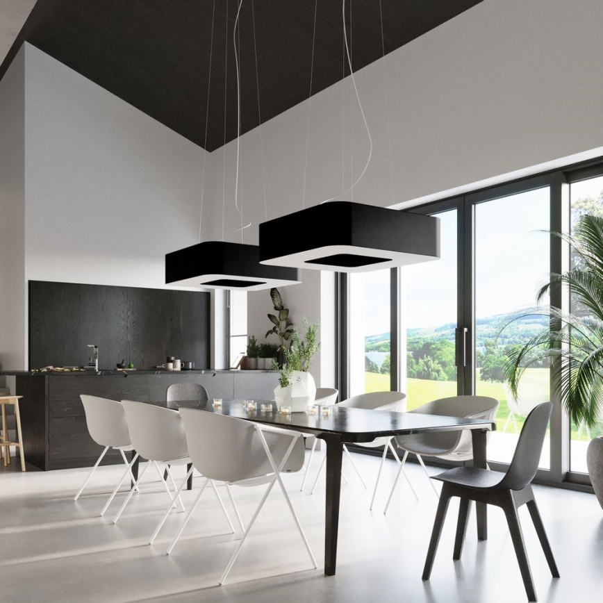 Candelabro suspenso URANO 8xE27/60W/230V 60 cm preto