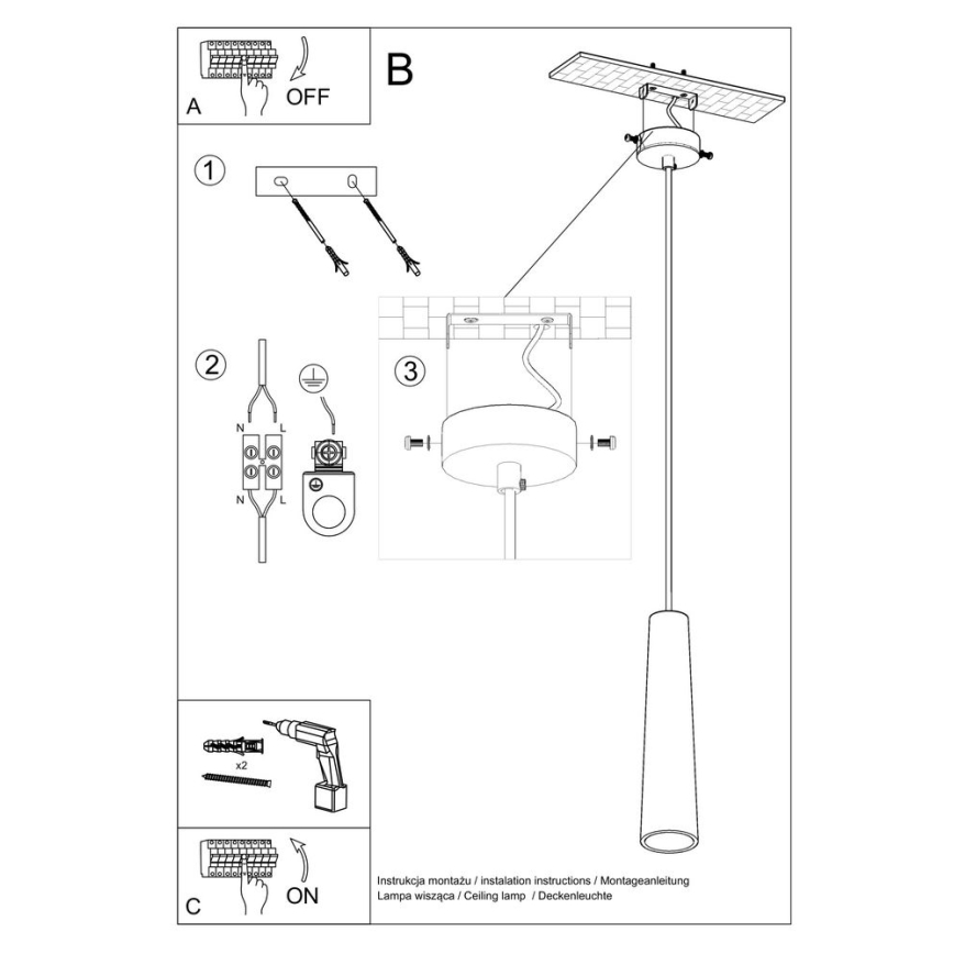 Candelabro suspenso ELECTRA 1xGU10/40W/230V