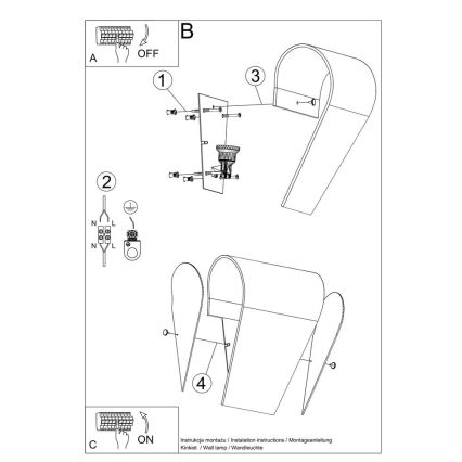 Iluminação de parede CLINO 1xE27/46W/230V